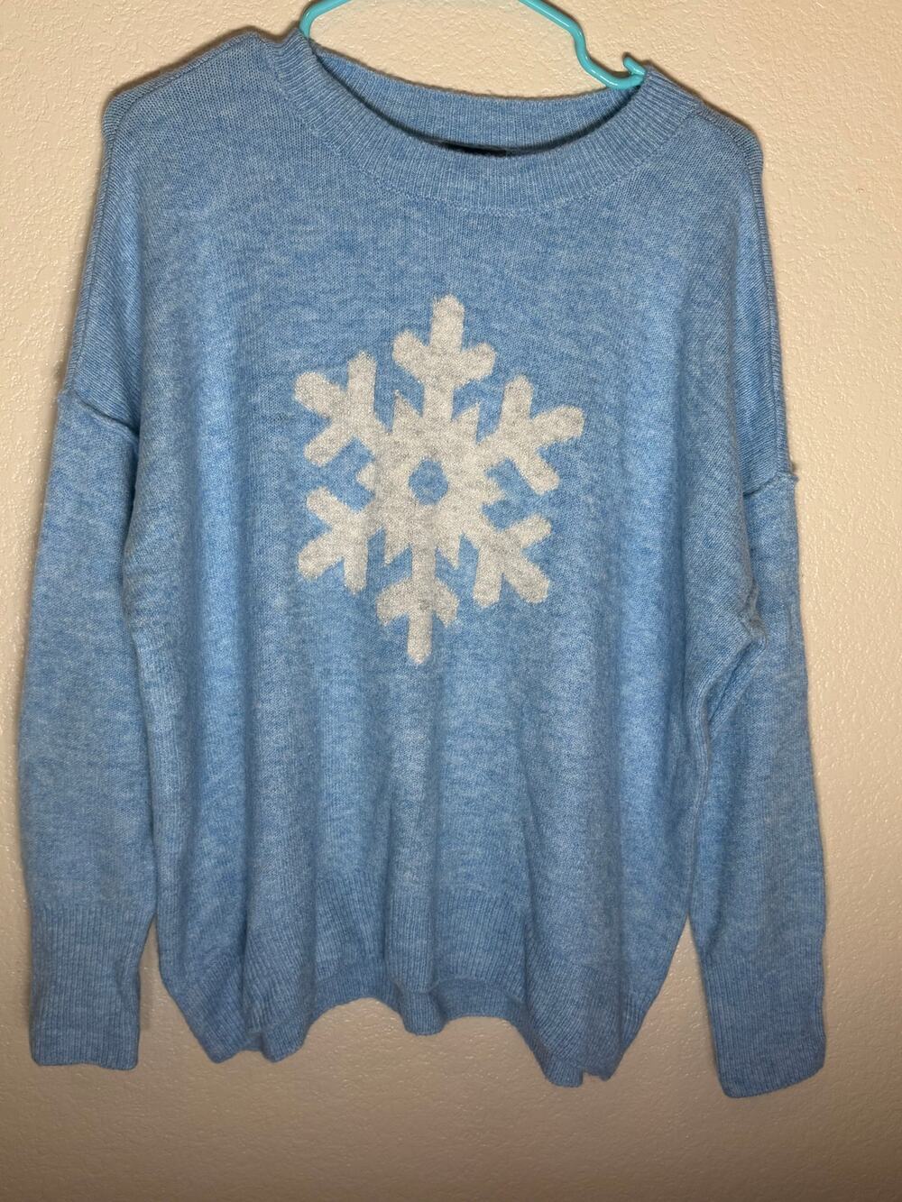 Vince Camuto Blue Snowflake Sweater Women's Small